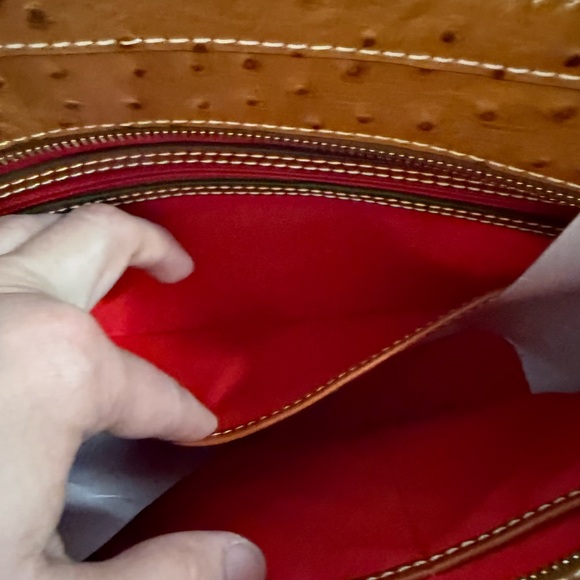Dooney & Bourke Brown Ostrich-Embossed Tote - Picture 9 of 14